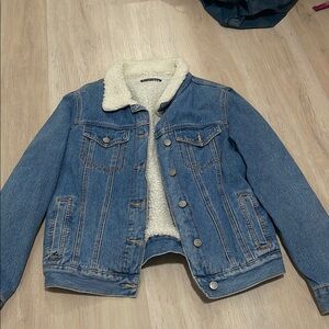 Denim Sherpa-Lined Jacket